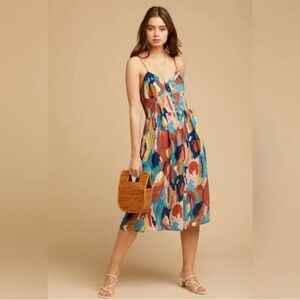 Multicolor Sleeveless Midi Dress